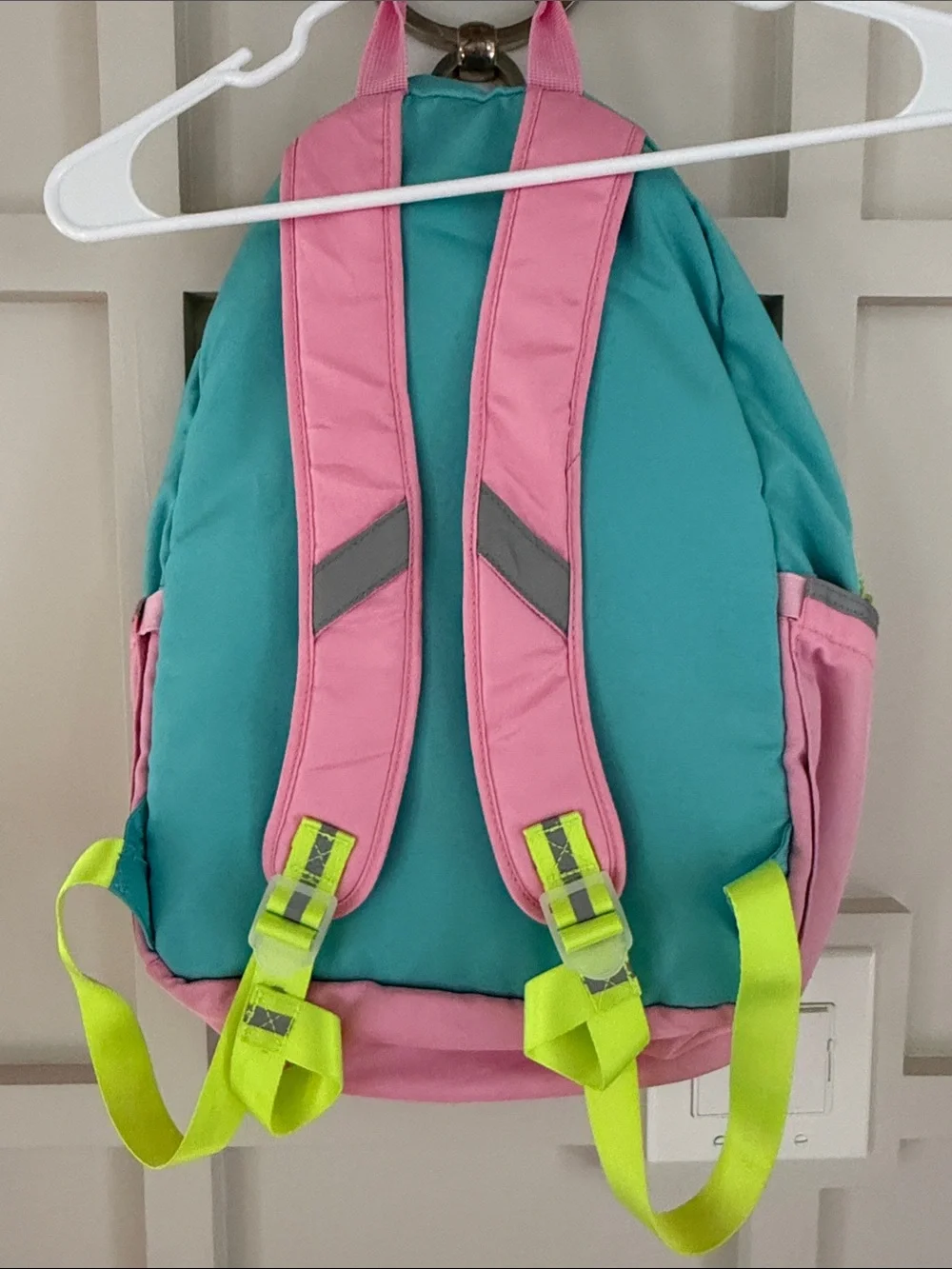 Pottery Barn Kids Pink and Teal Backpack with Lime Accents